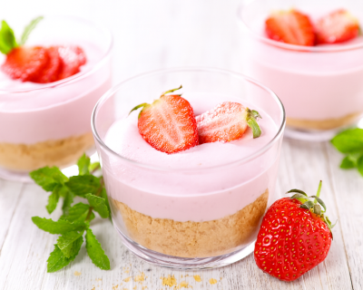 Aardbeienkwark mousse – 10 stuks