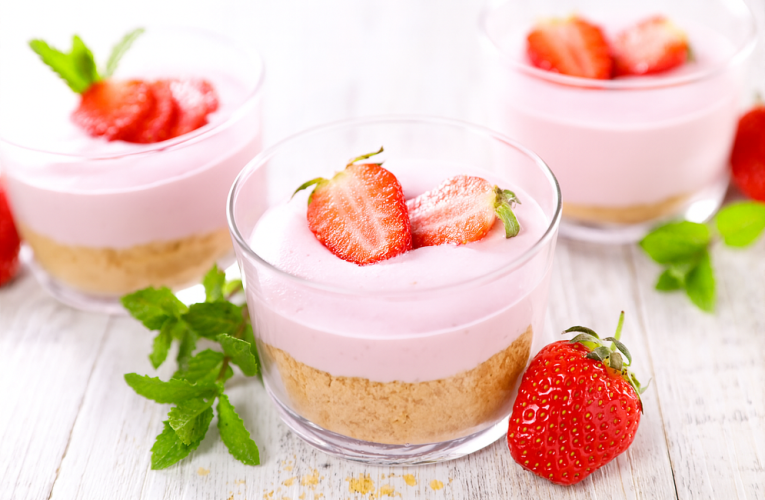Aardbeienkwark mousse - 10 stuks