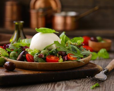 Burrata-saladeschaal